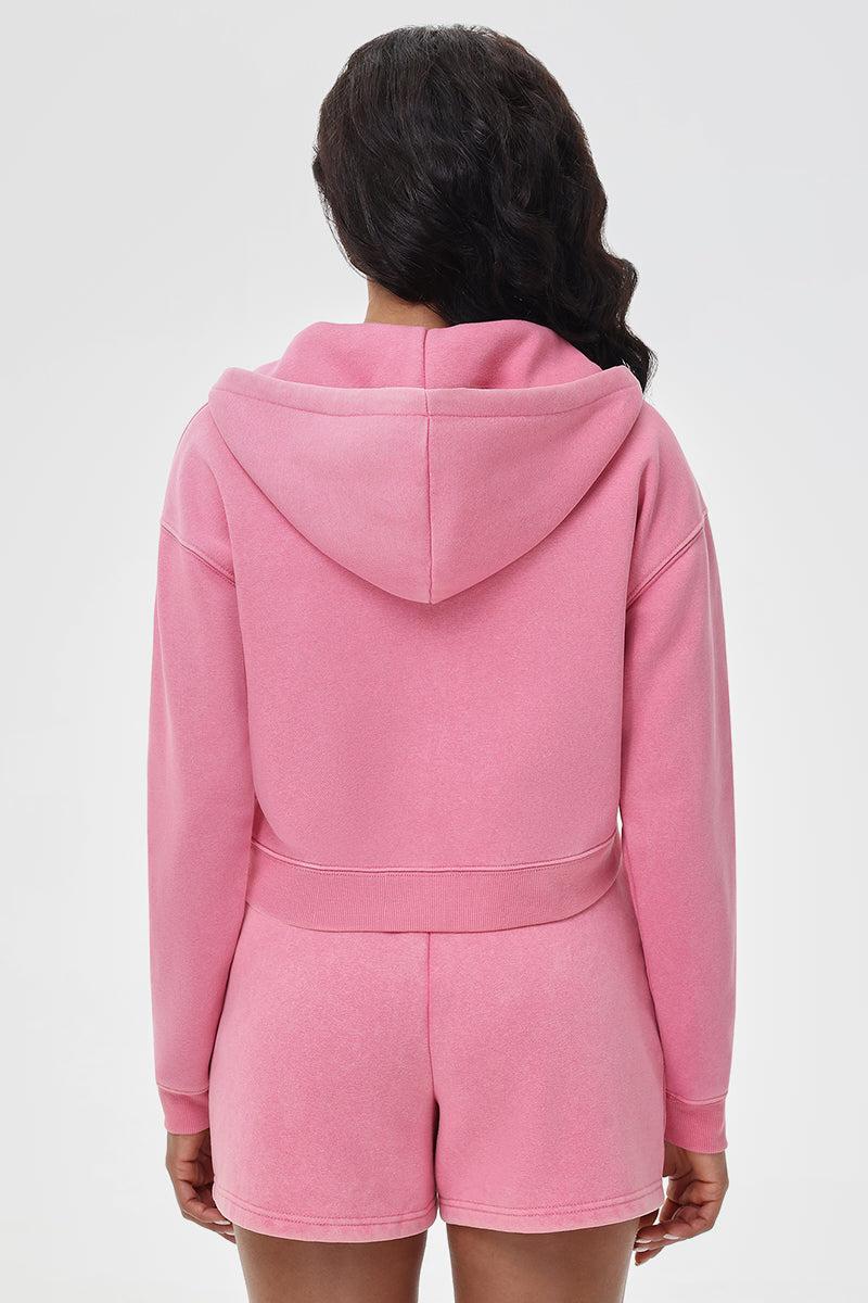 Cropped Zip Front Hoodie Product Image