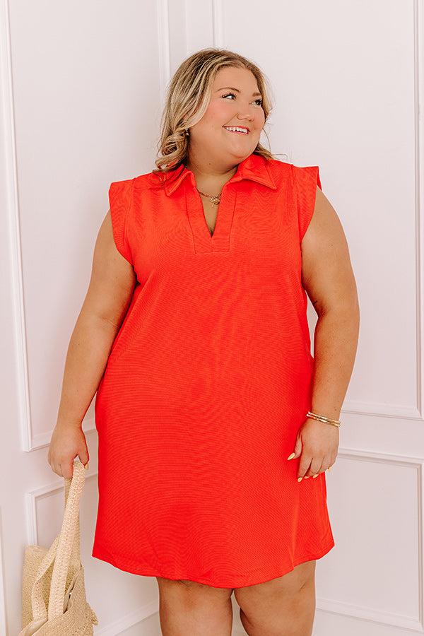 Coastal Dreamer Mini Dress in Coral Curves Product Image