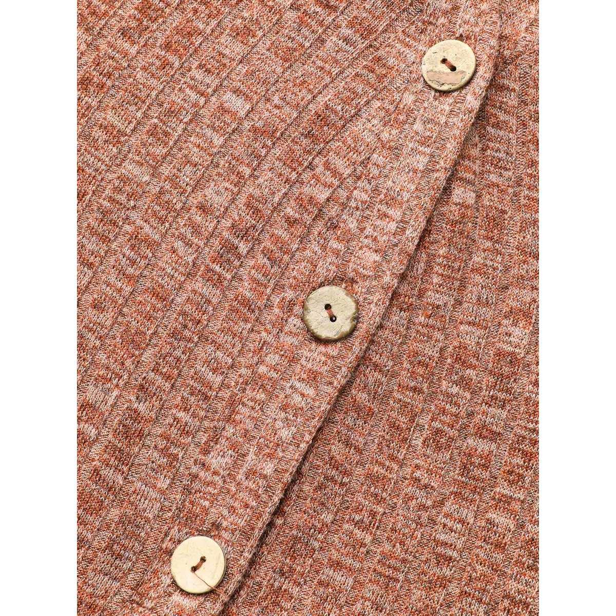 Plus Size Burgundy Texture Button Up Patch Pocket Jumpsuit Women Casual Half Sleeve Flat collar with V-notch Everyday Loose Jumpsuits BloomChic 22-24/3X Product Image