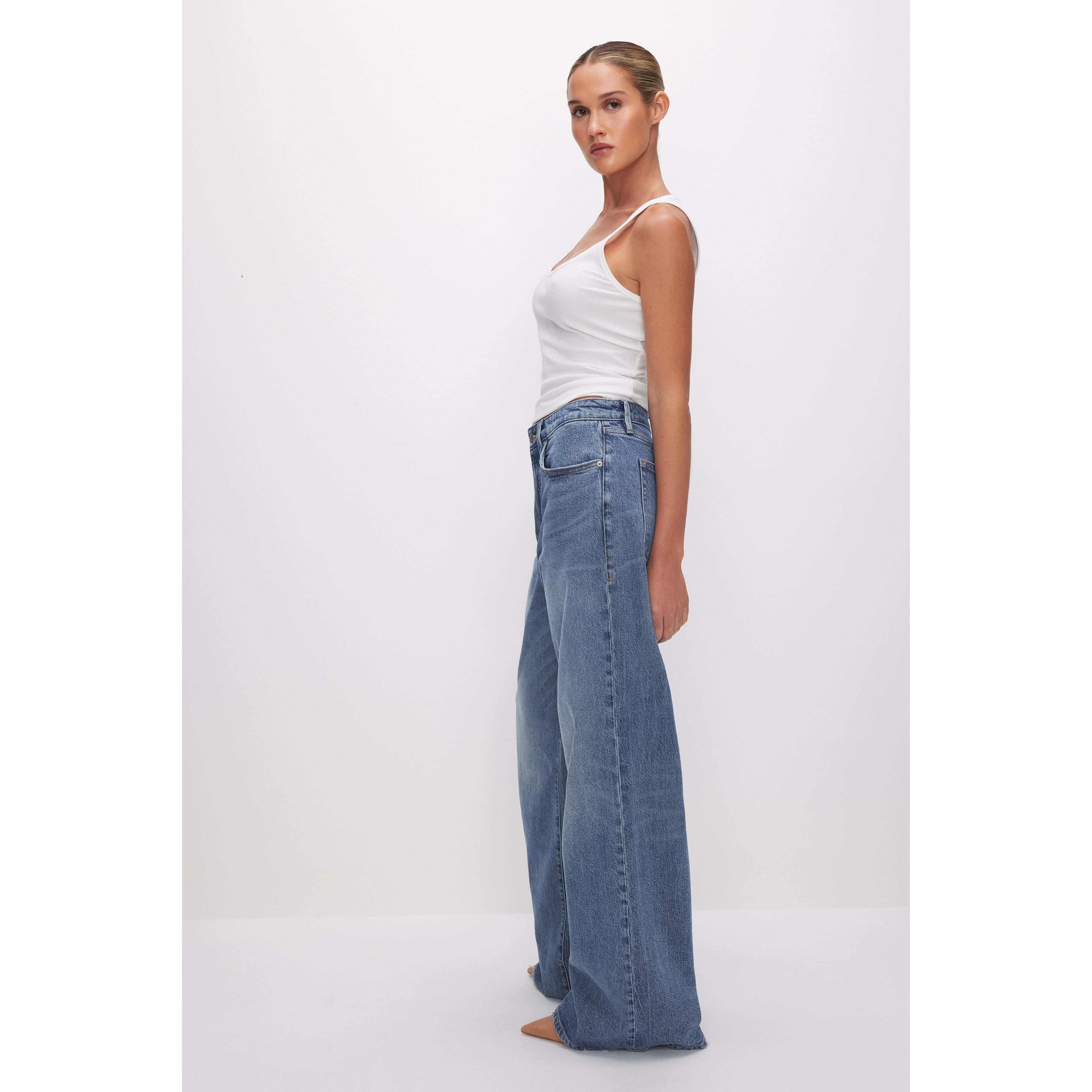 Womens Good Ease Relaxed Jeans | Indigo, Size 30 Plus | Good American by Khlo Kardashian Product Image