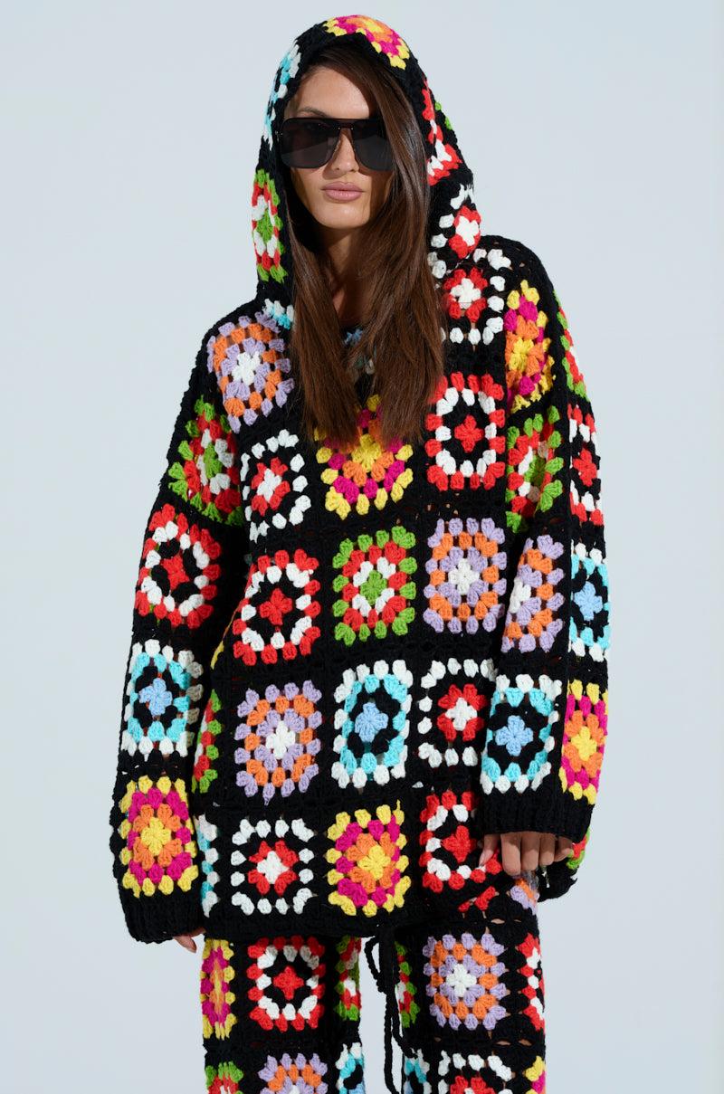 FESTIVAL GIRLY OVERSIZED CROCHET SWEATSHIRT Product Image