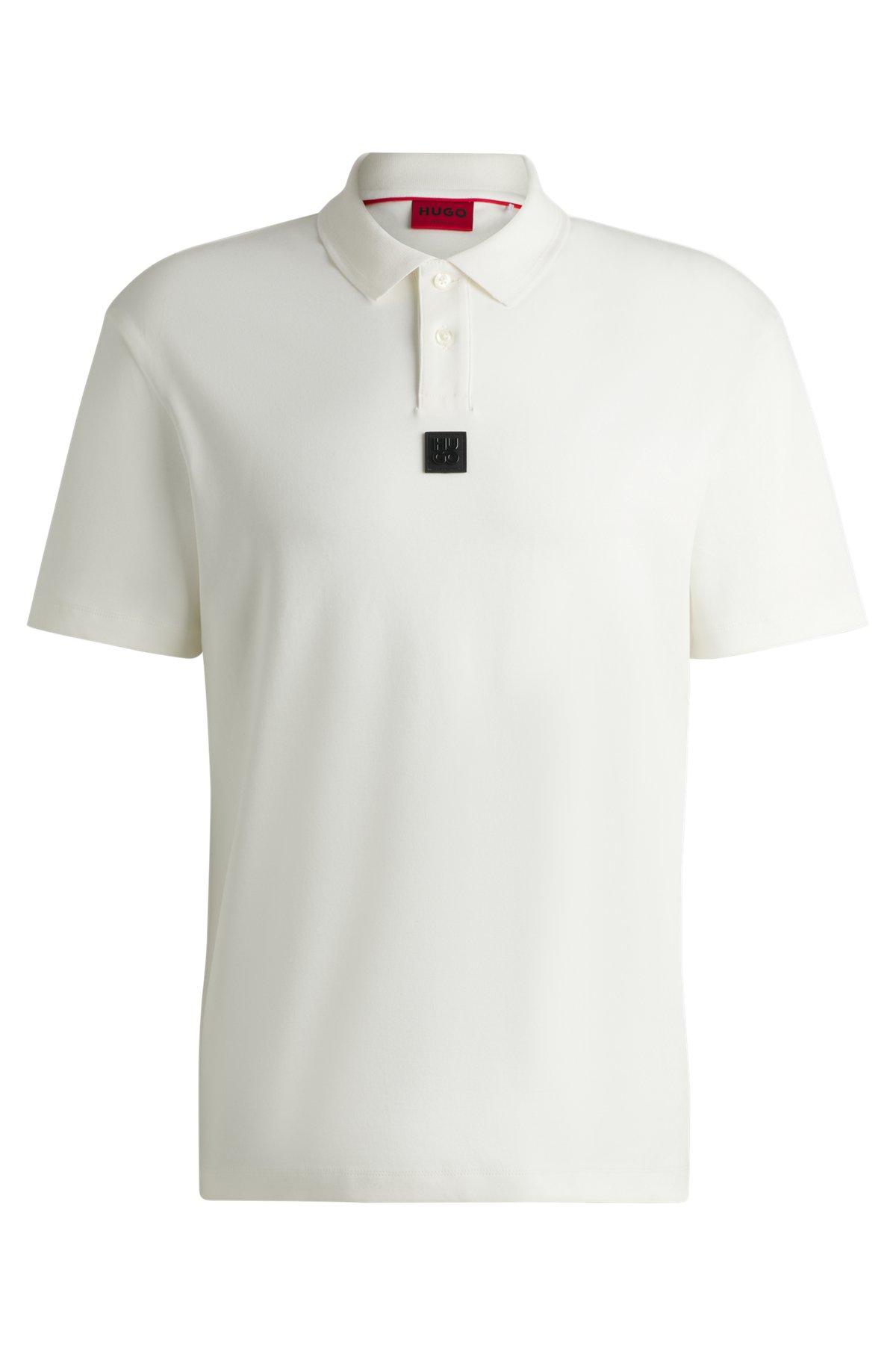 Stacked-logo polo shirt in interlock cotton Product Image