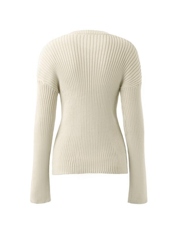 V Neck Stripe Print Sweater Product Image