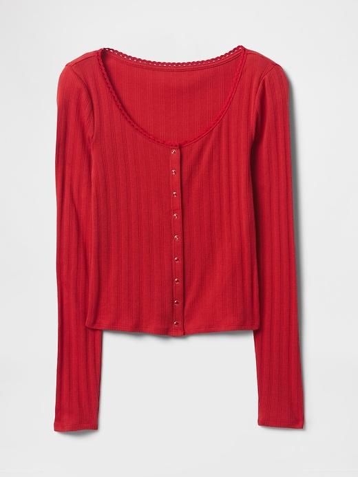 Pointelle Crop Cardigan Product Image