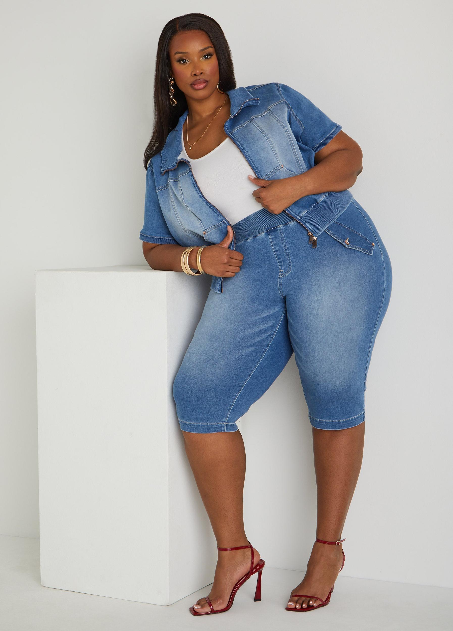 Zip Front Denim Jacket Product Image