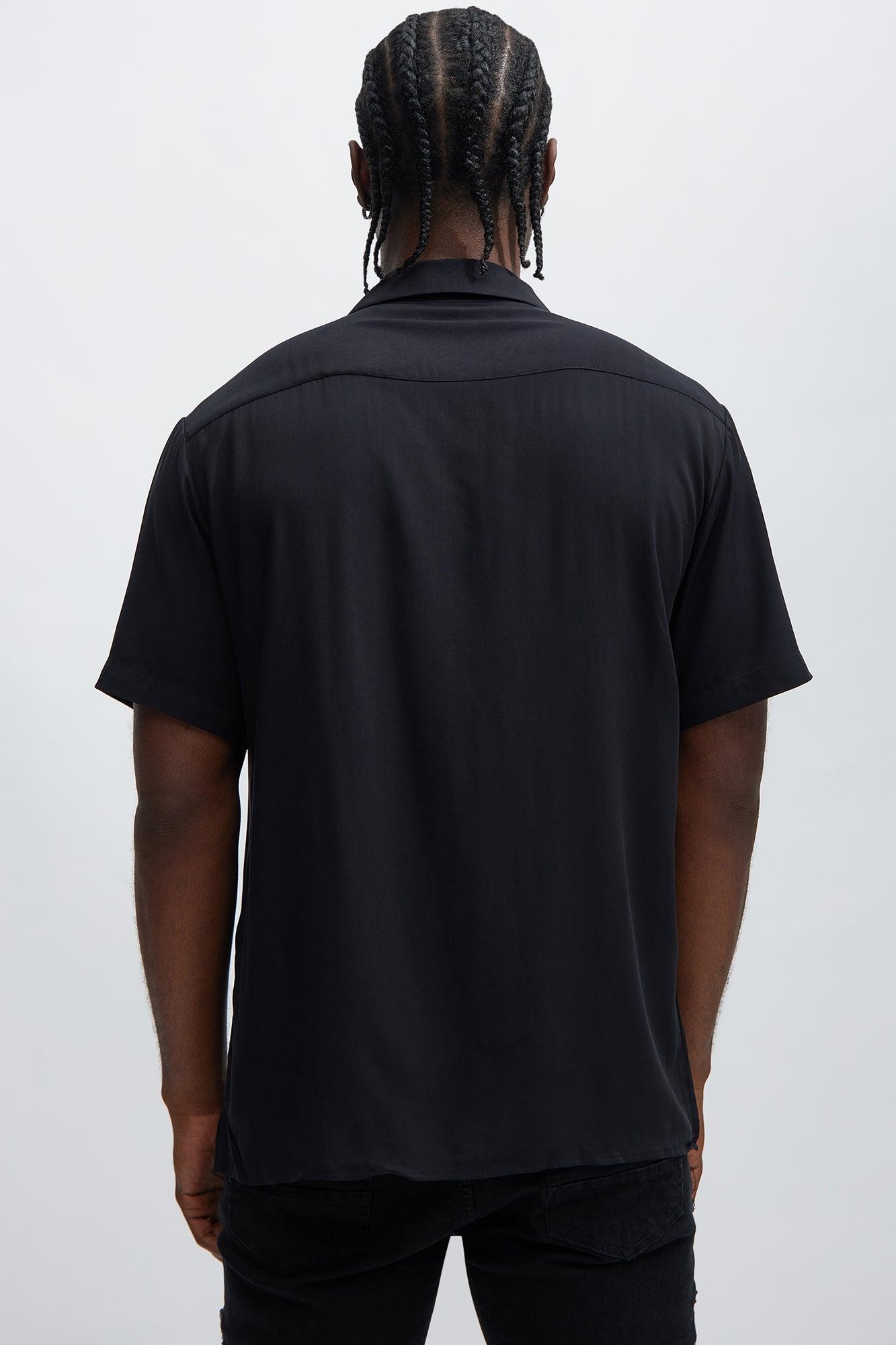 Dawson Relaxed Short Sleeve Cuban Collar Shirt - Black Product Image