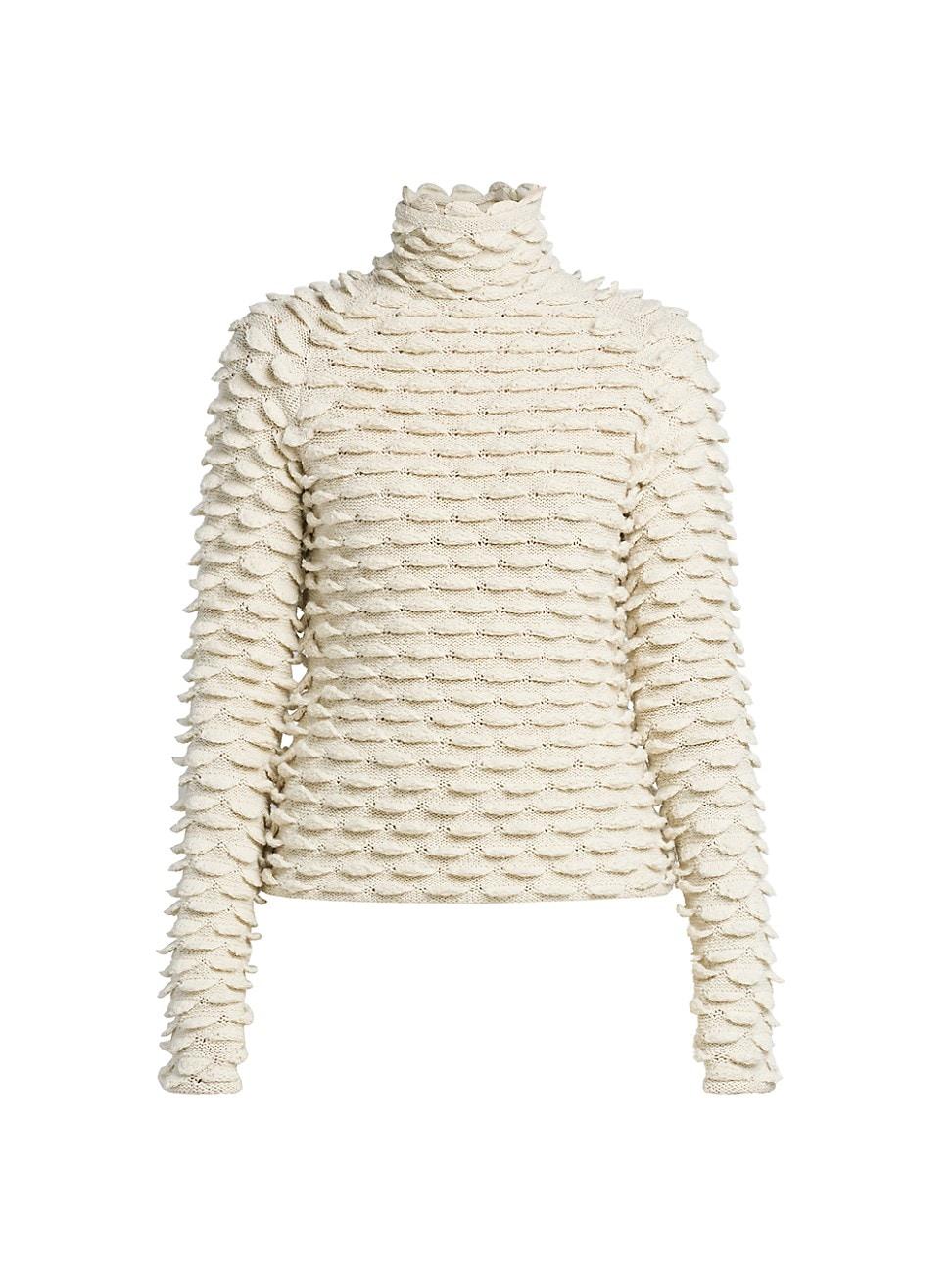 Womens Fish Scale Wool-Blend Sweater Product Image