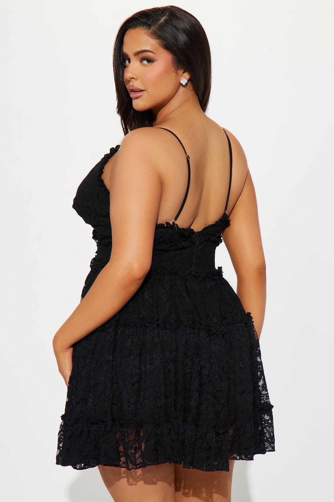 Astrid Lace Mini Dress - Black Product Image