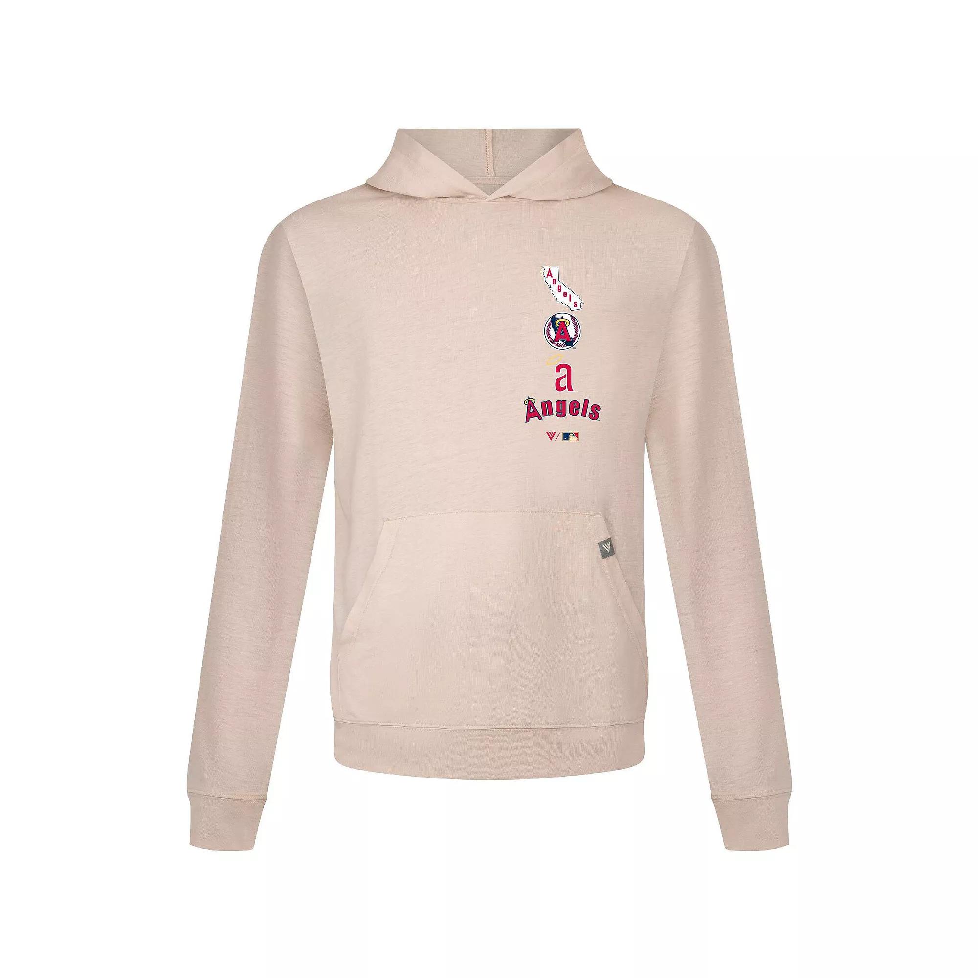 Mens Levelwear Cream Los Angeles Angels Base Line Pullover Hoodie Product Image
