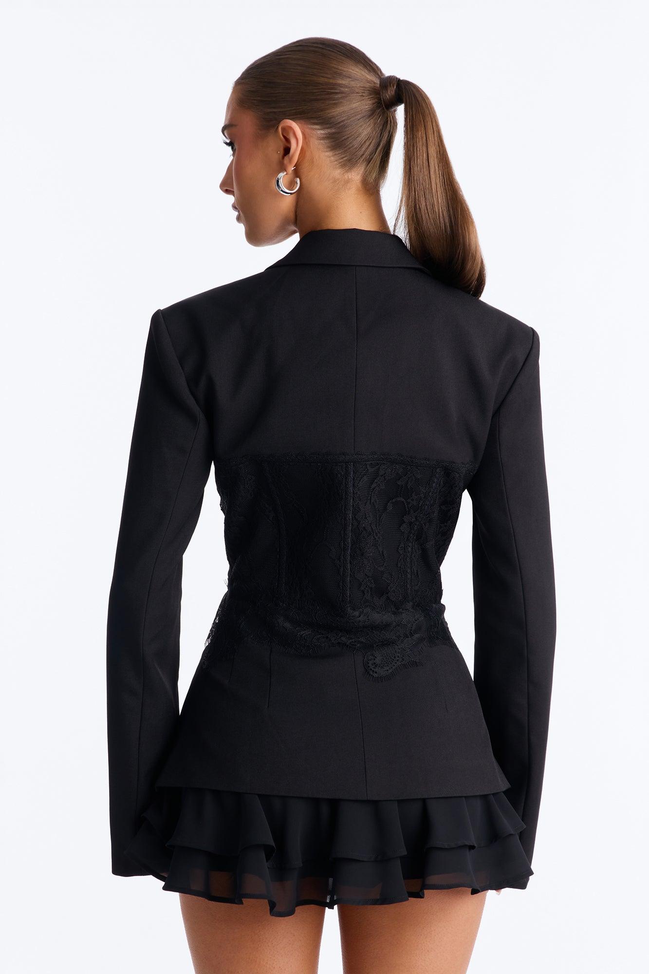 Deep Secrets Lace Corset Blazer - Black Female Product Image