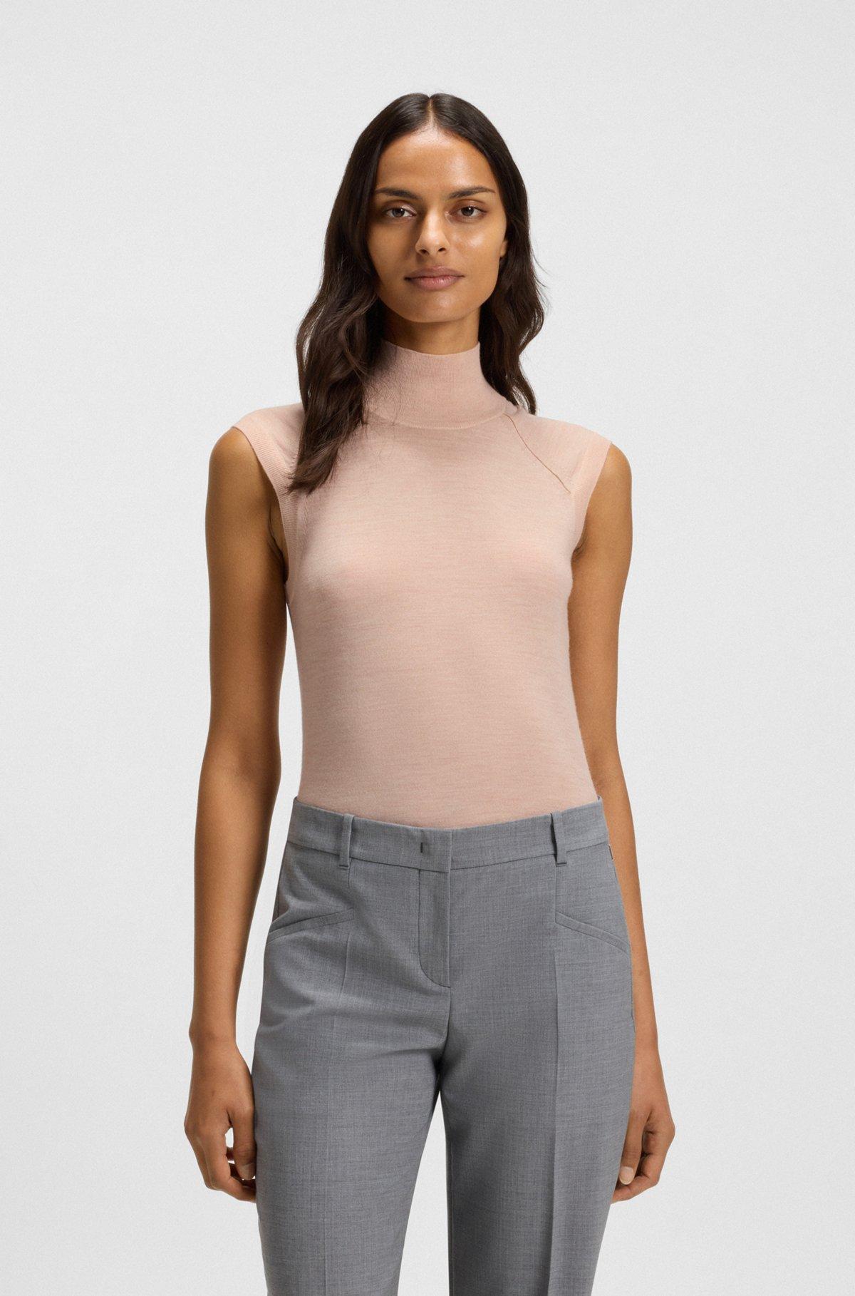 High-neck top in merino wool Product Image