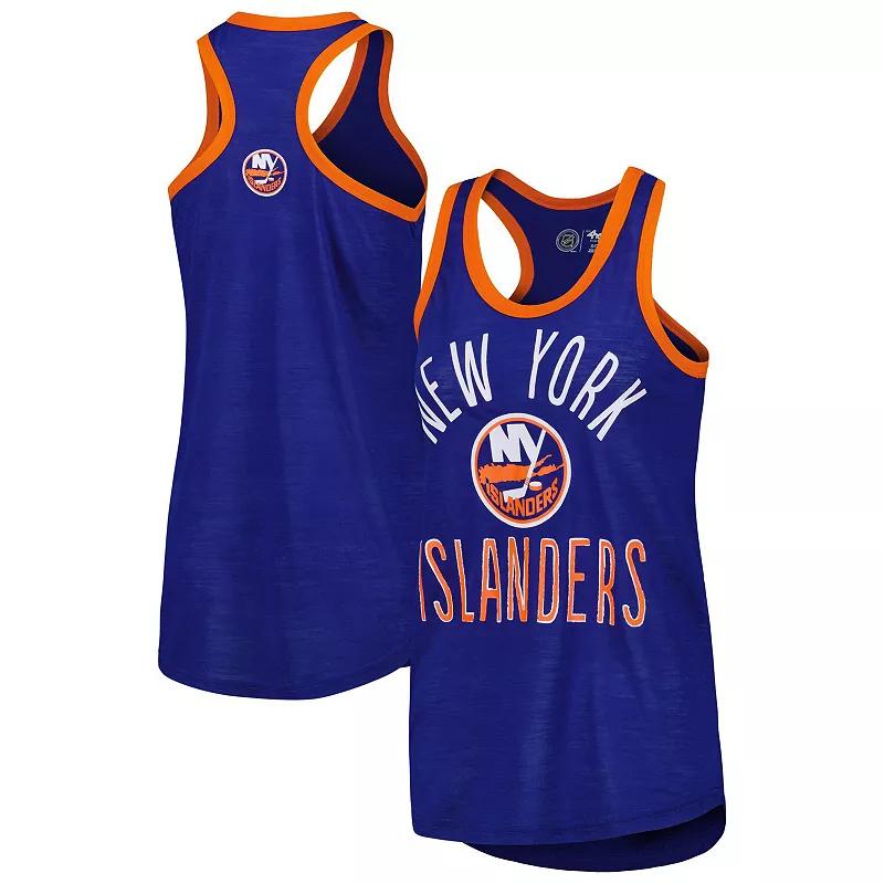 Women's G-III 4Her by Carl Banks Royal New York Islanders First Base Racerback Scoop Neck Tank Top,  Product Image