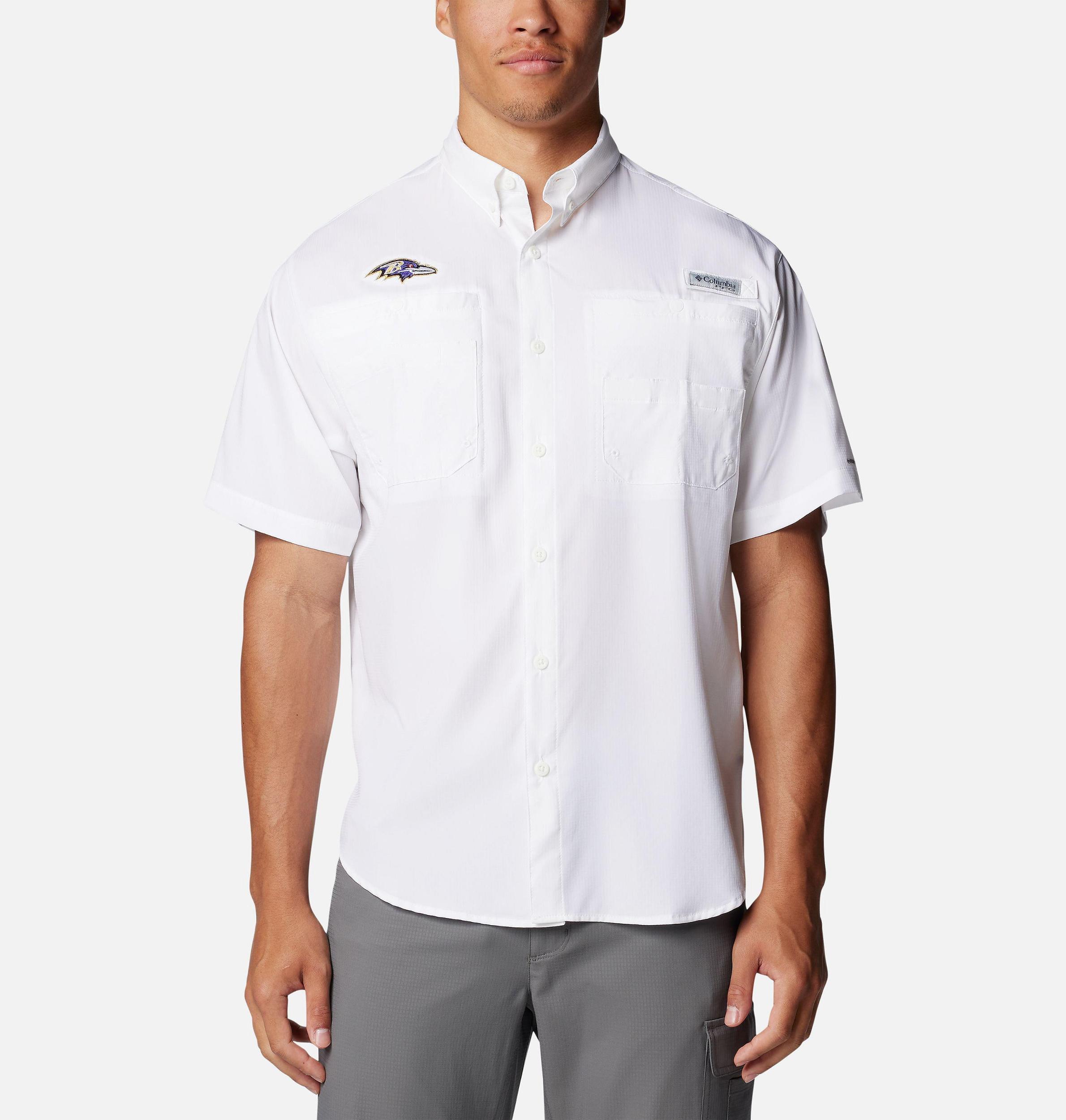 Columbia Mens PFG Tamiami Short Sleeve Shirt - Baltimore Ravens- Product Image