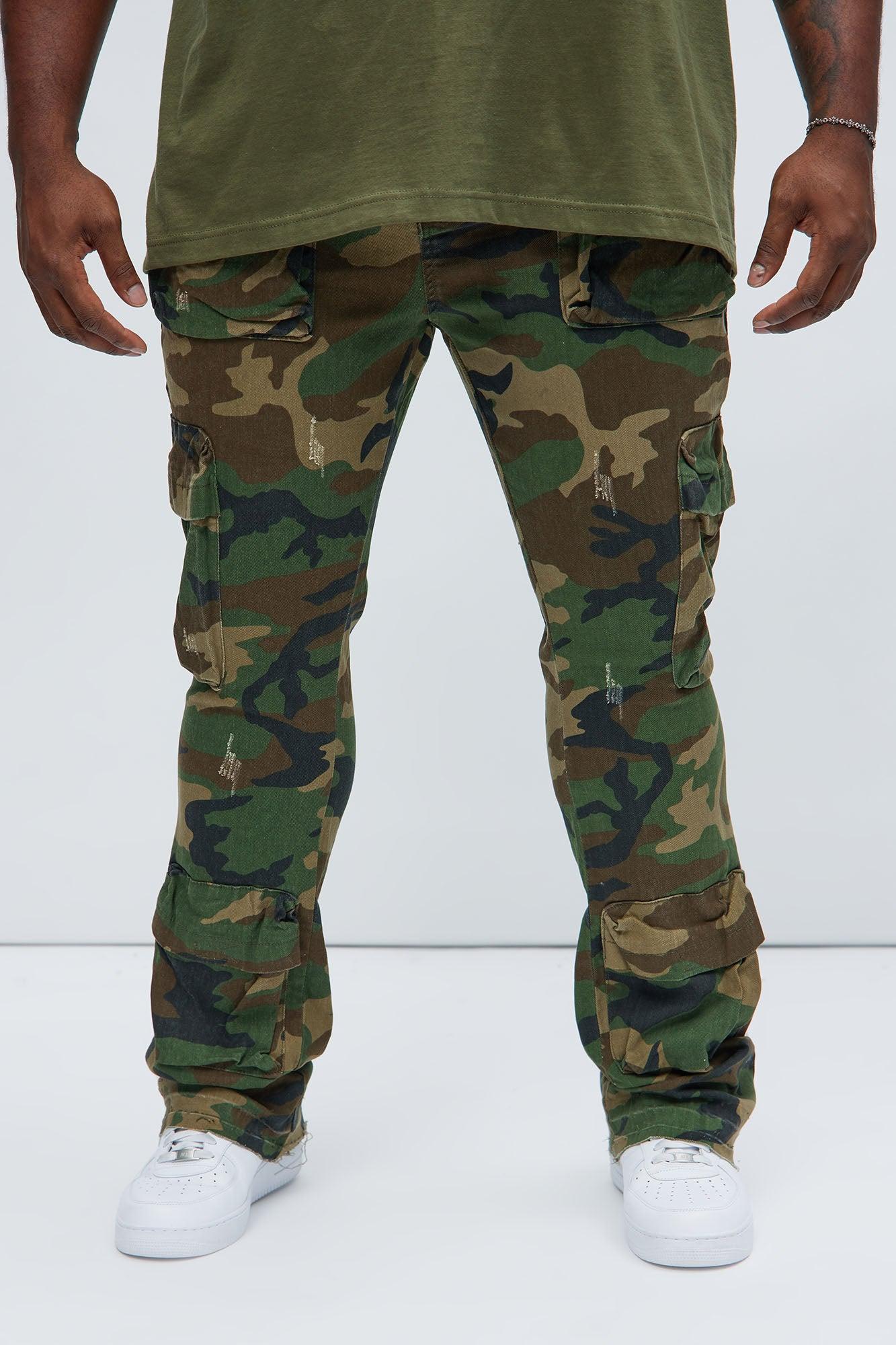 Pick Me Up Cargo Skinny Flare Pants - Camouflage Product Image