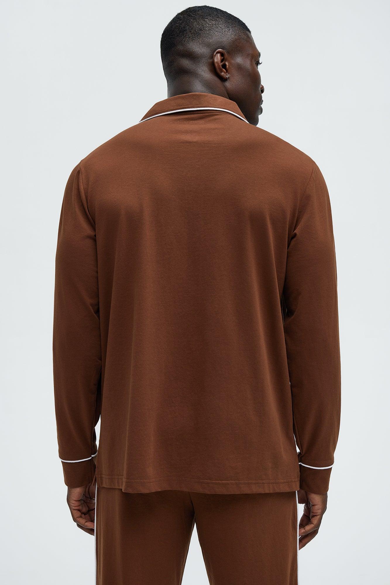 Modern Relaxed Pajama Long Sleeve - Brown Product Image