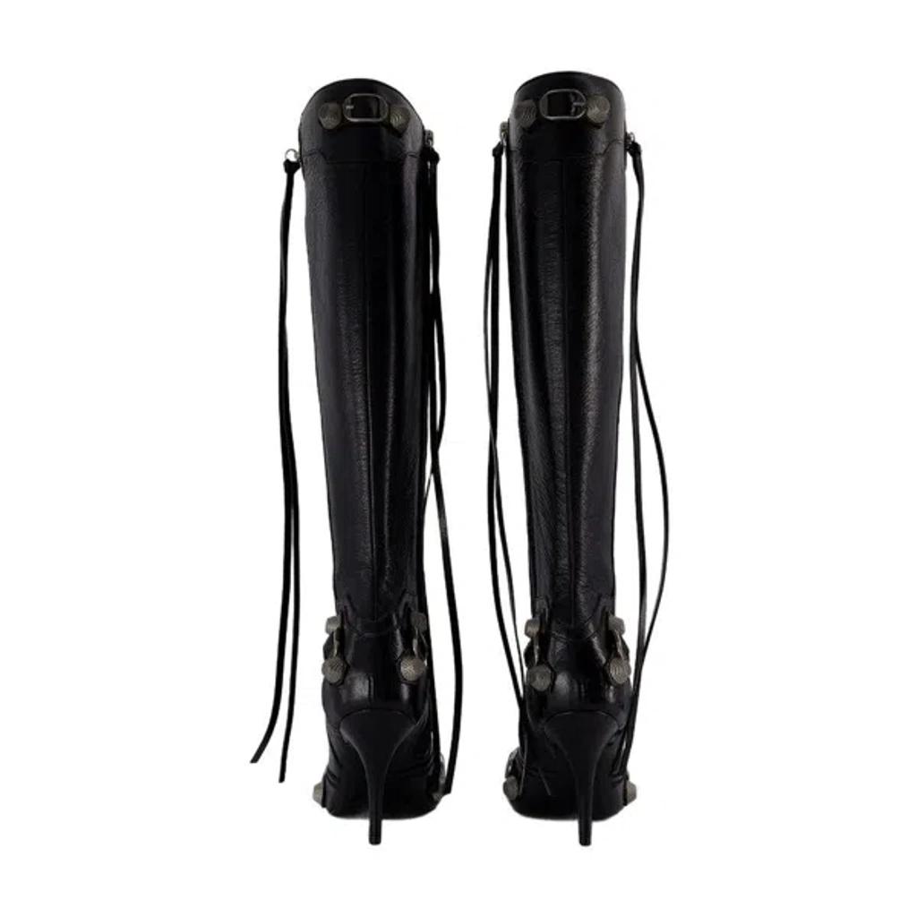 BALENCIAGA Brushed Leather Cagole Boots With Studs And Zips 10cm In Black Product Image