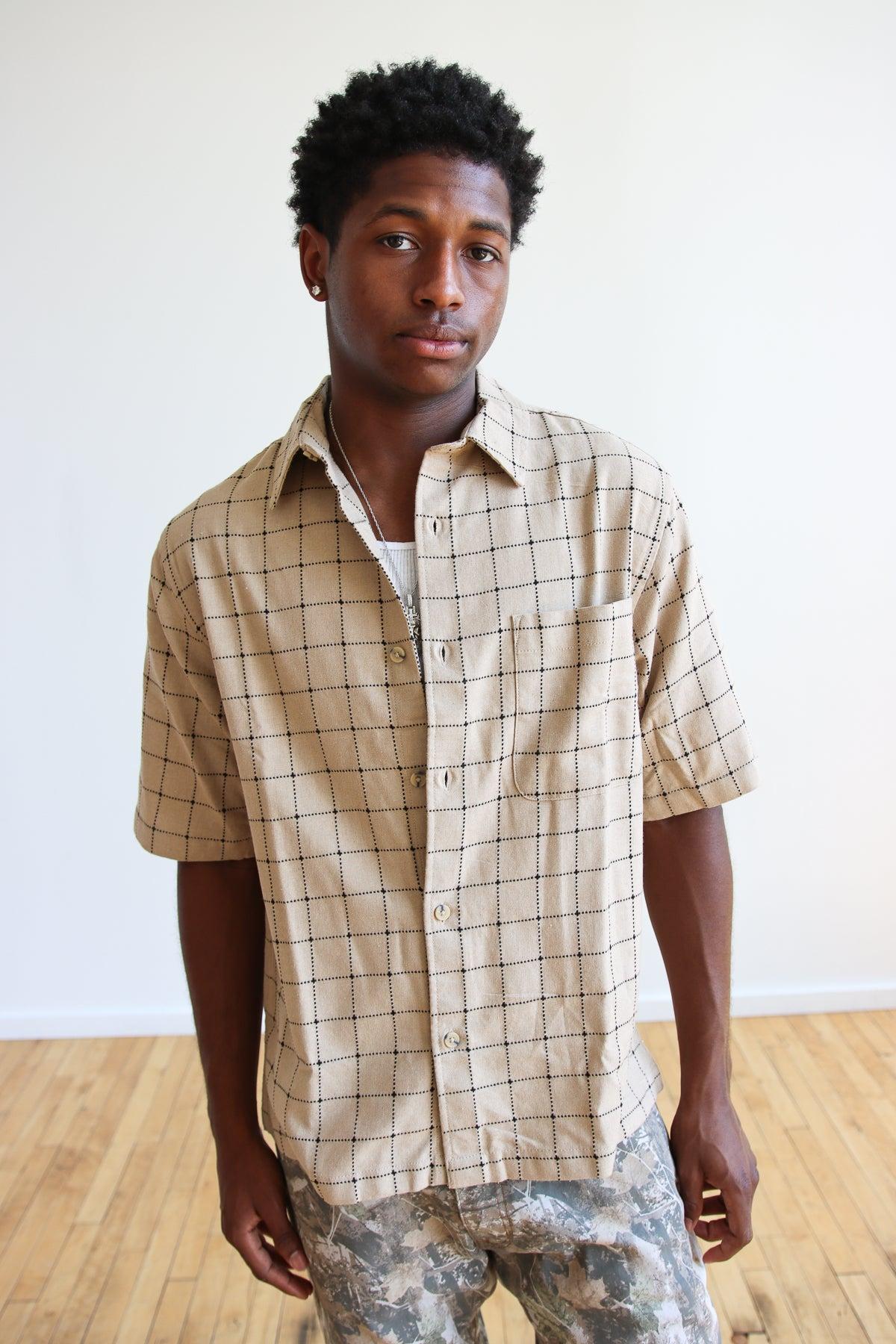 Grid Pattern Button Up Shirt Product Image