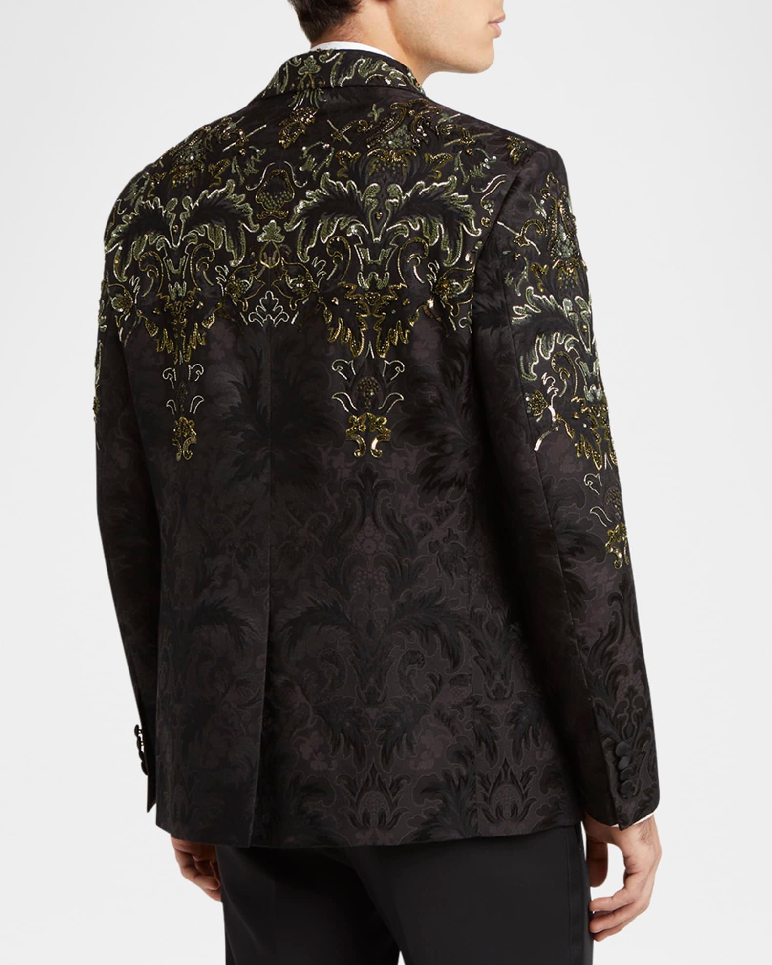 Men's Embroidered Damask Jacquard Evening Jacket Product Image
