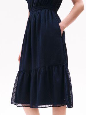 Short-Sleeve Clip-Dot Dress Product Image