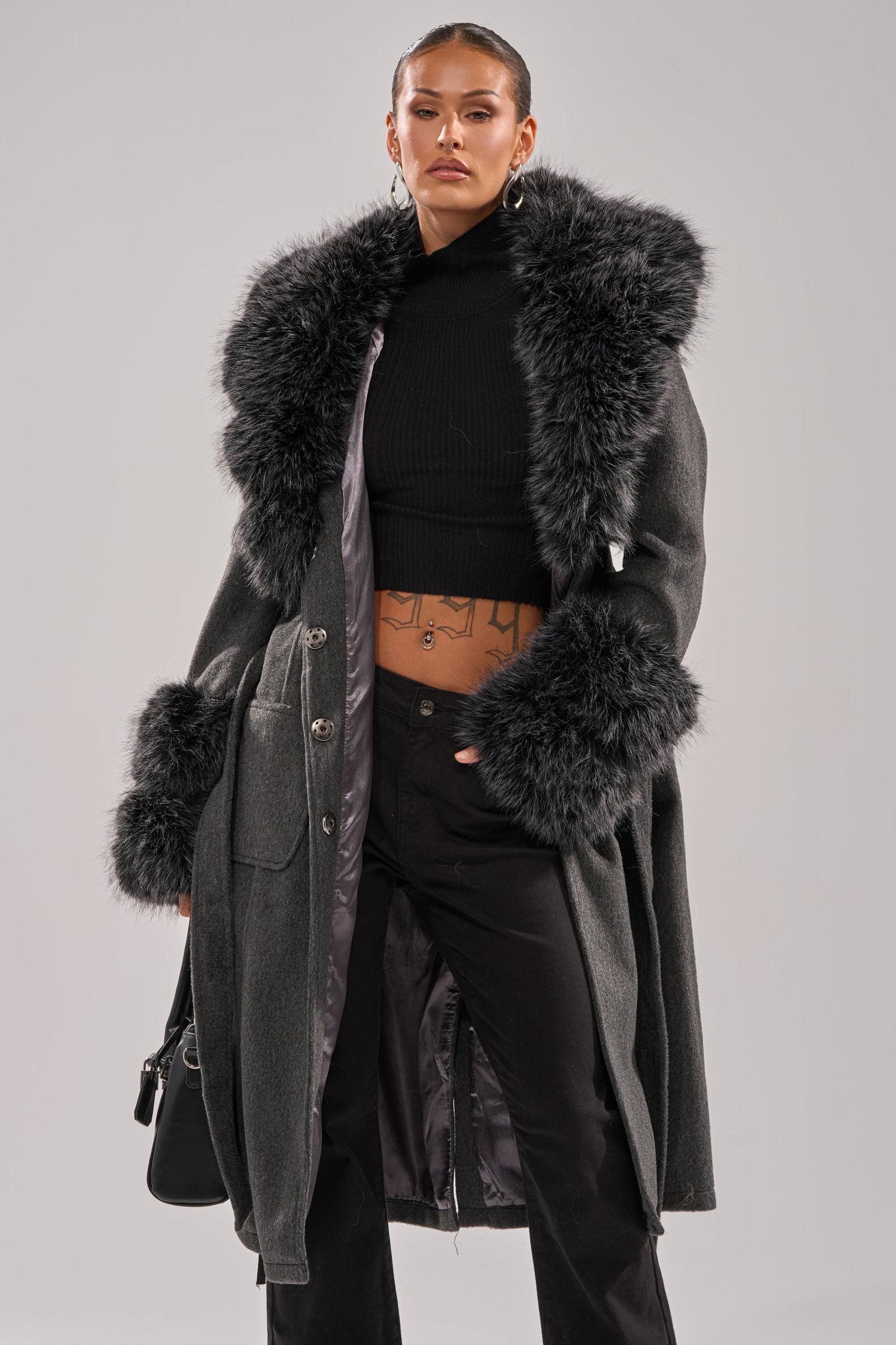 HARMONY FUR TRIM TRENCH Product Image