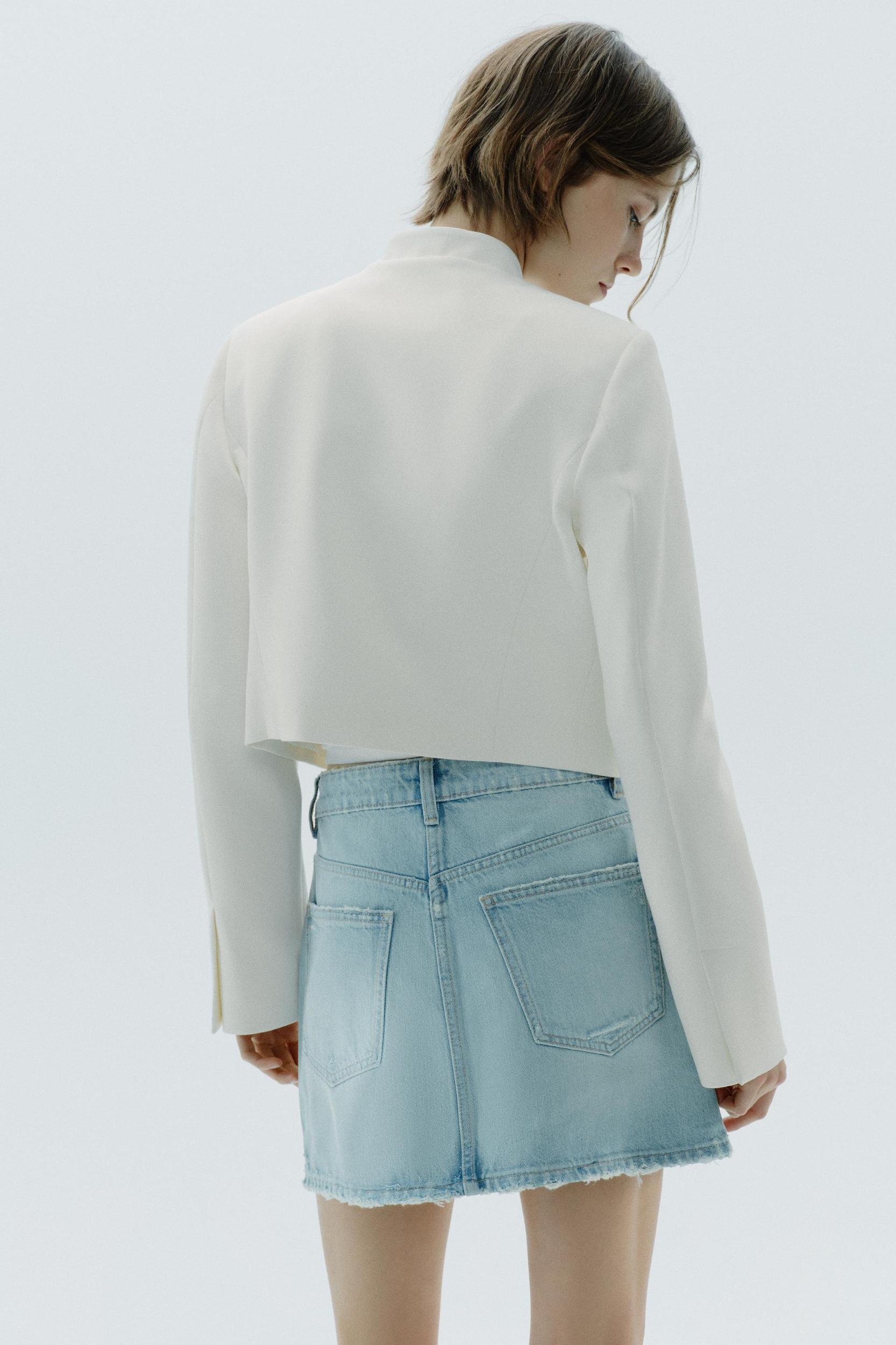 RIPPED TRF DENIM SKIRT Product Image