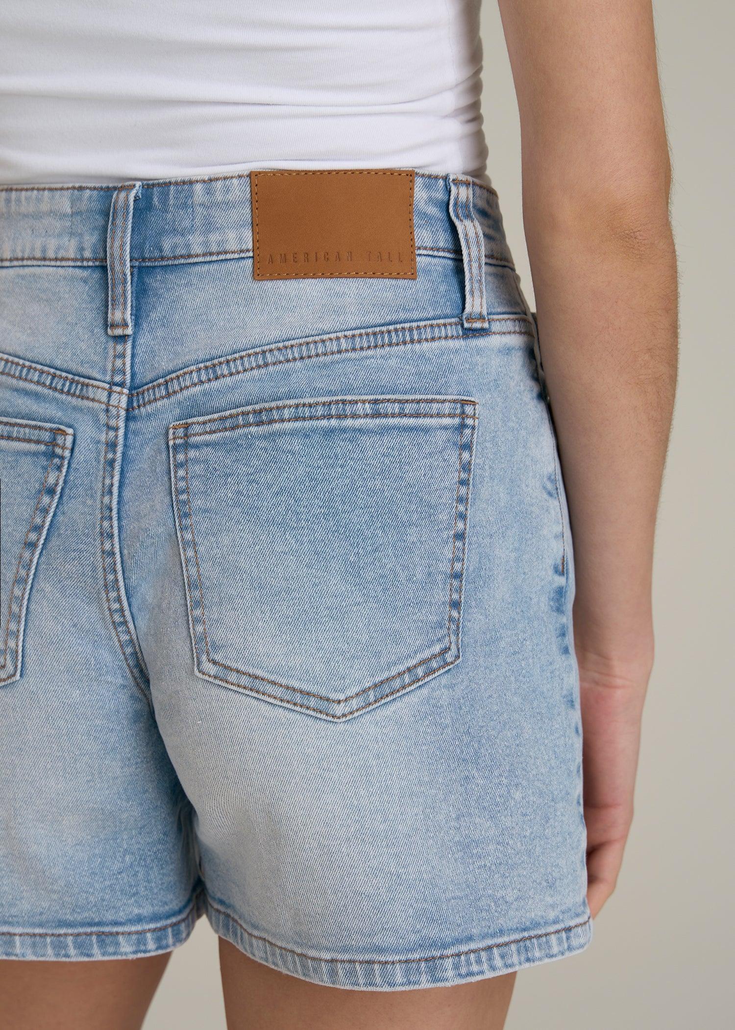 Denim Shorts for Tall Women in Surfer Blue Female Product Image