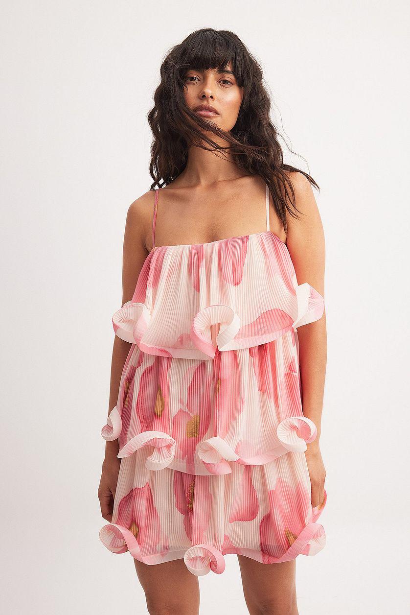 Printed Flounce Mini Dress Product Image