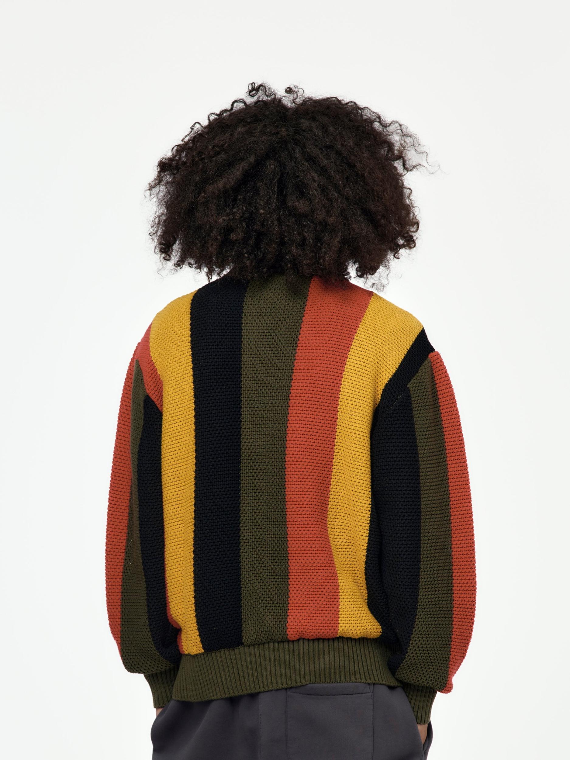 Striped Honeycomb Knitted Sweater (Multi) Product Image