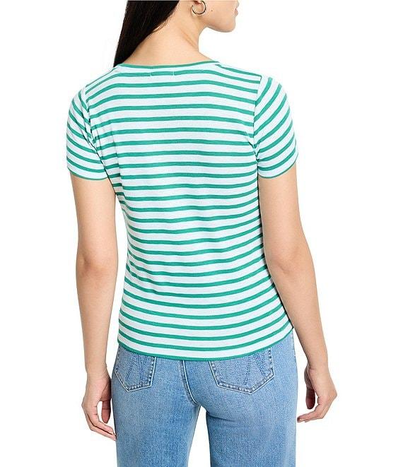 NIC + ZOE Stripe Knit Scoop Neck Short Sleeve Tee Product Image