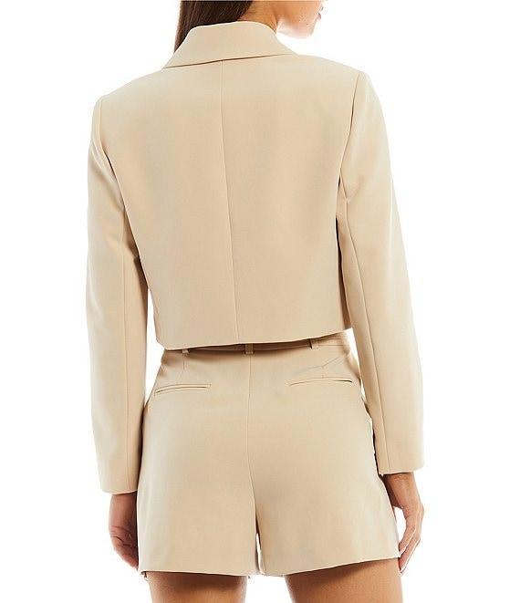 Gianni Bini Sadie Cropped Long Sleeve Notch Lapel Coordinating Blazer Product Image