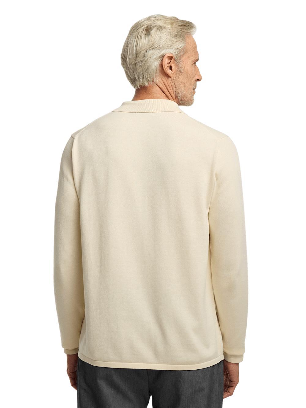 Supima Cotton Button Front Polo - Ivory Product Image