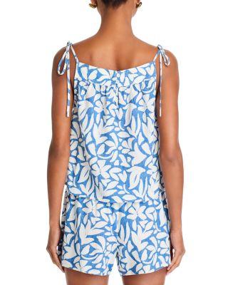 Printed Tie Shoulder Tank Top Product Image