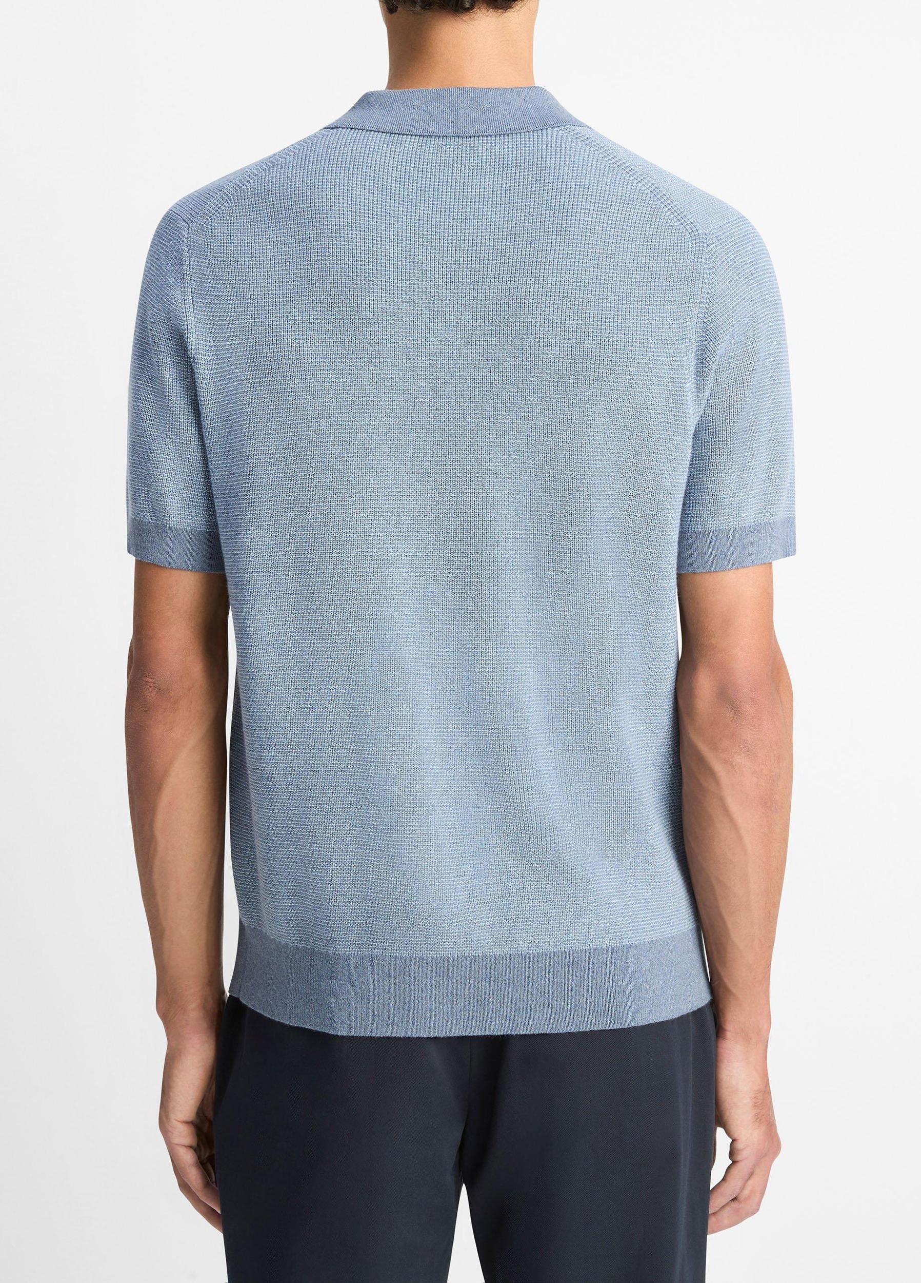 Colorblocked Feed-Stripe Cotton-Cashmere Johnny-Collar Sweater Product Image