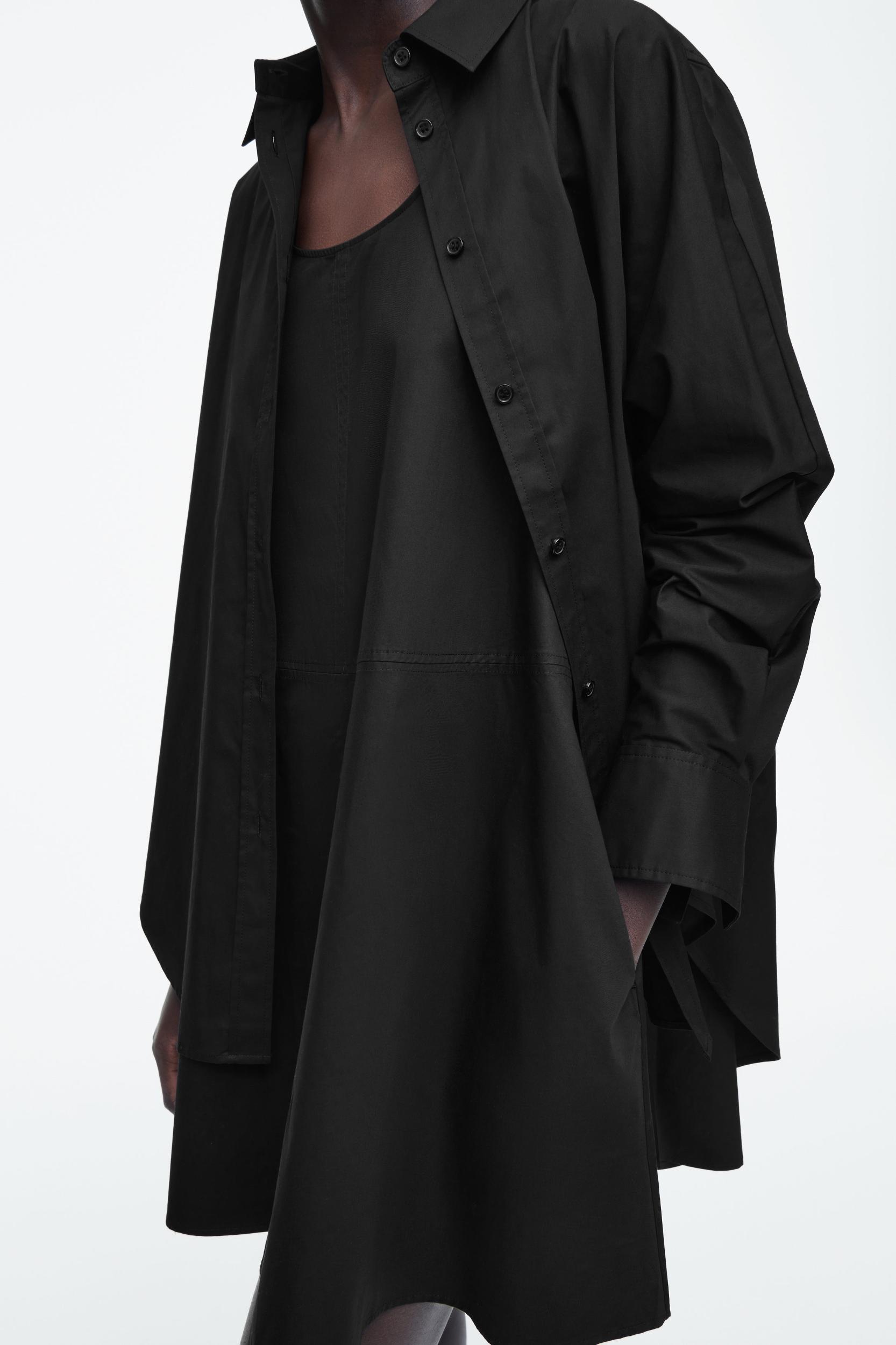 LAYERED TRAPEZE SHIRT DRESS Product Image