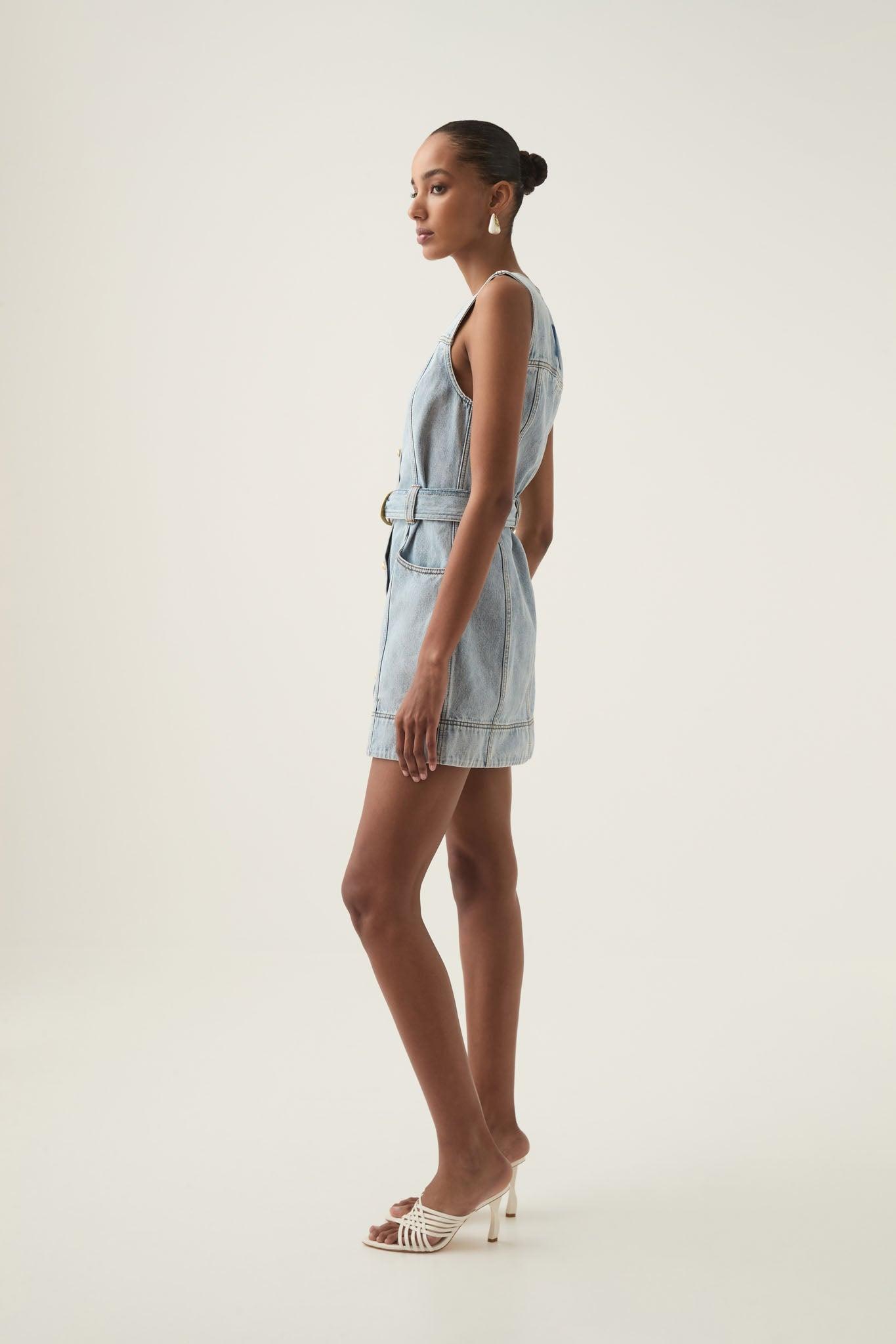 Aura Denim Mini Dress Product Image