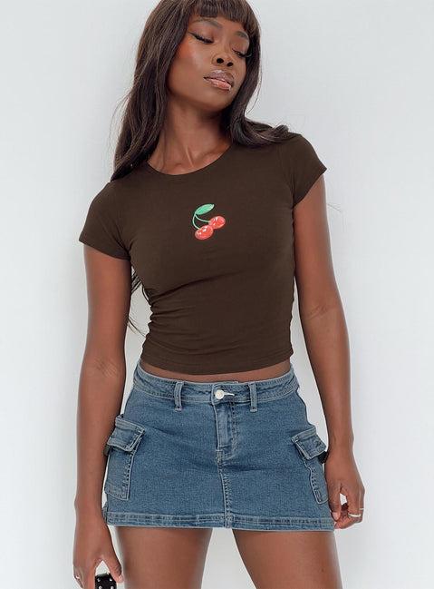 Grishea Low Rise Denim Skirt Product Image