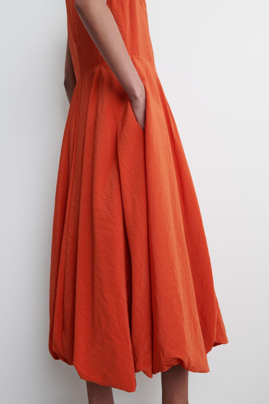 SLEEVELESS BUBBLE-HEM MIDI DRESS Product Image