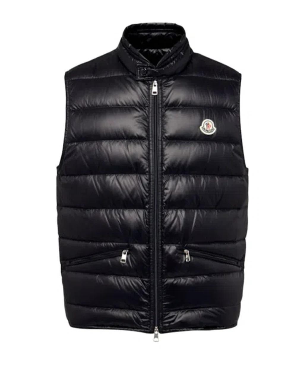 MONCLER High Collar Puffer Quilted Sleeveless Jacket In Black Product Image