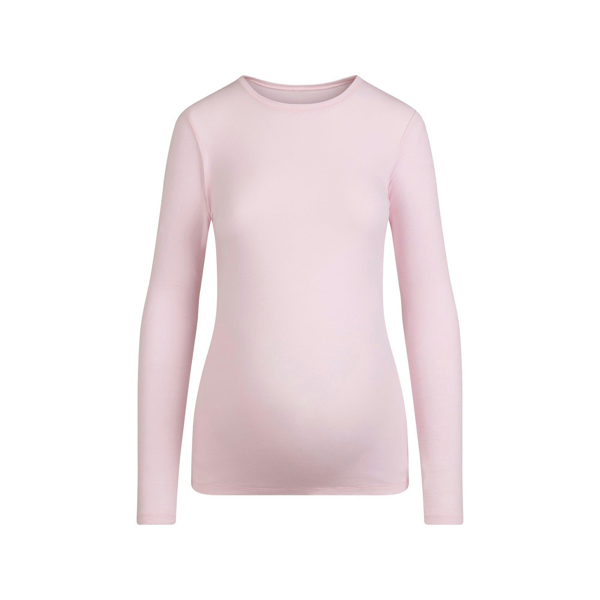 COTTON JERSEY MATERNITY LONG SLEEVE T-SHIRT | CHERRY BLOSSOM Product Image