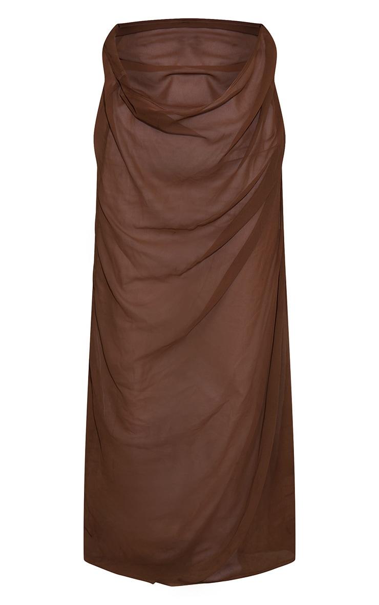 Brown Chiffon Maxi Beach Skirt Product Image
