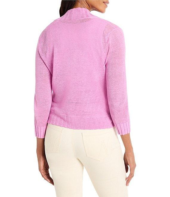 NIC + ZOE Jersey Knit Ribbed Collar 3/4 Sleeve Bolero Cardigan Product Image