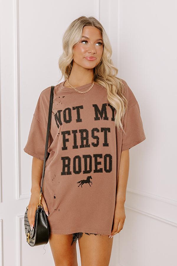 Not My First Rodeo Distressed Oversized Tee Product Image