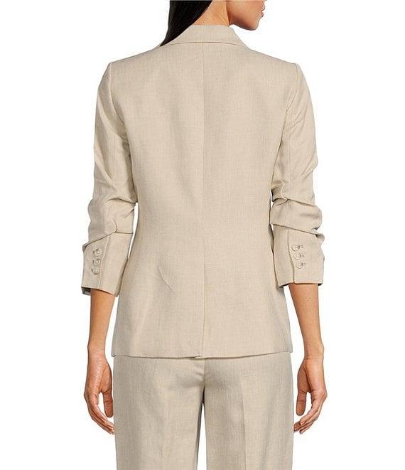 DKNY by Donna Karan Ruched Sleeve One-Button Blazer Product Image