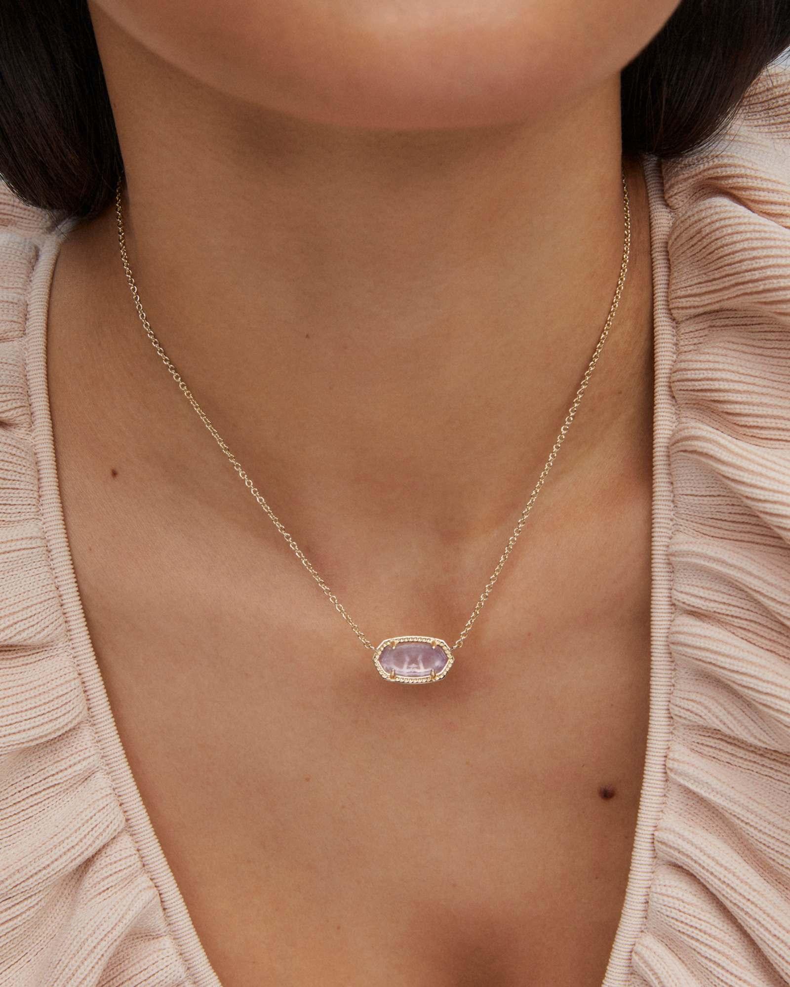 Kendra Scott Elisa Silver Pendant Necklace in Ivory Mother-of-Pearl | Mother Of Pearl/Metal Rhodium Product Image