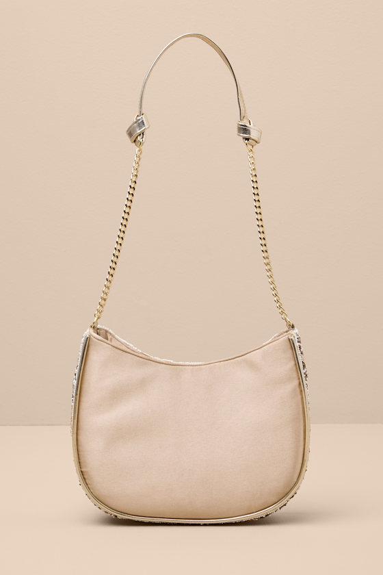 Danessa Champagne Multi Beaded Sequin Shoulder Bag Product Image