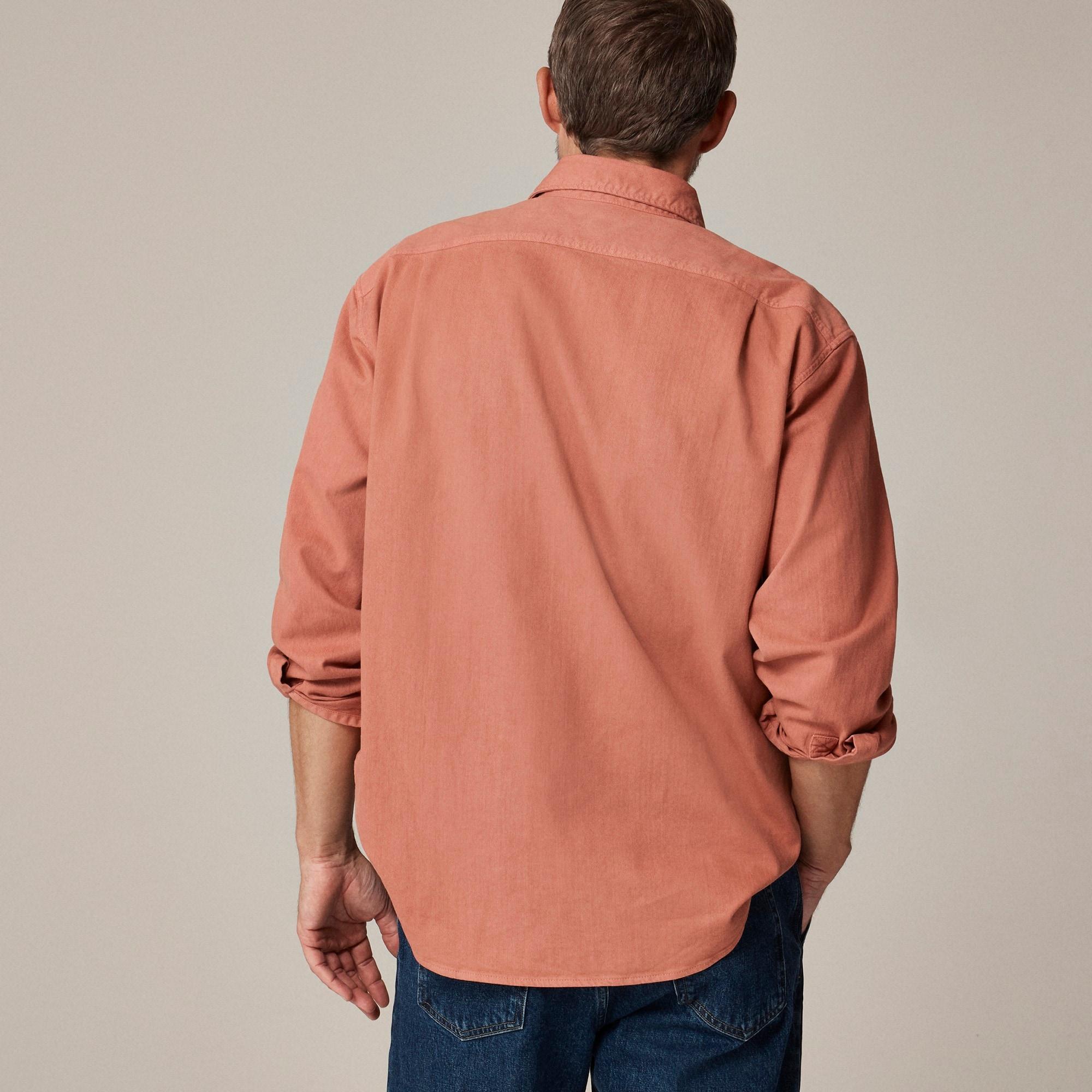 Garment-dyed twill overshirt Product Image