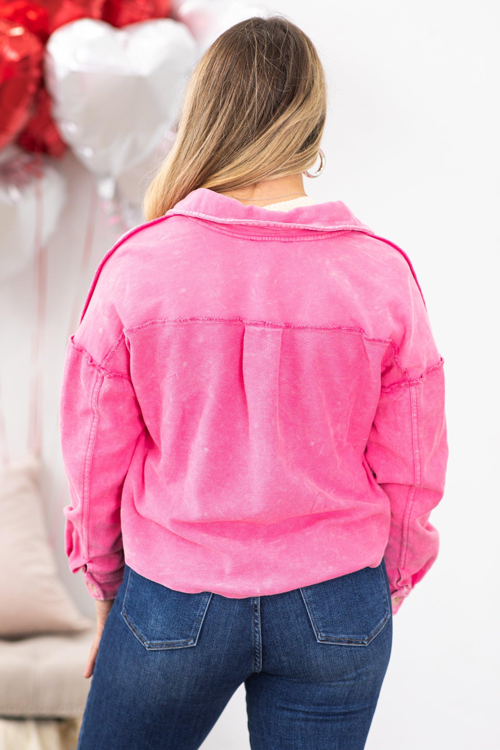 Pink Acid Wash Jacket Product Image