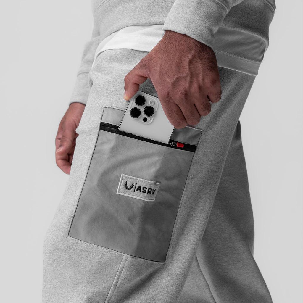 0914. Tech-Terry™ Paneled Cinch Cargo Jogger - Heather Grey/Wave-dye Product Image