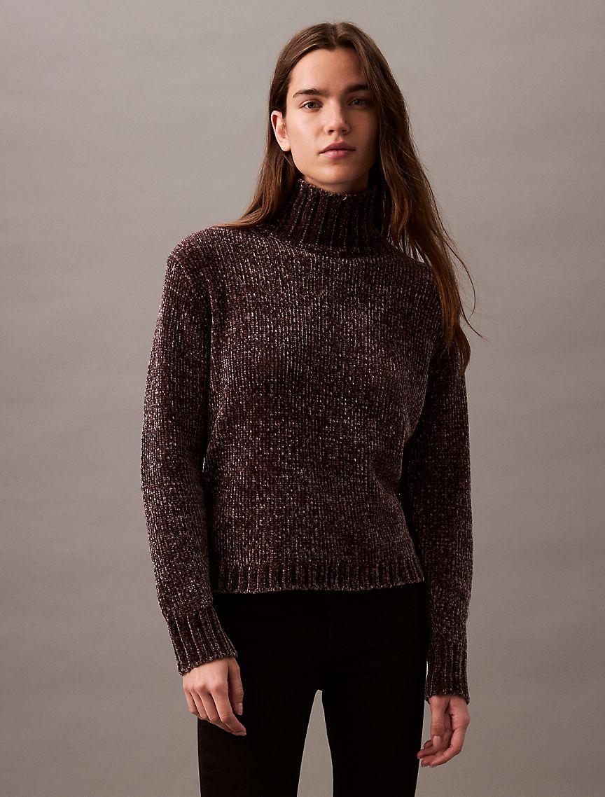 Chenille Relaxed Turtleneck Sweater Product Image