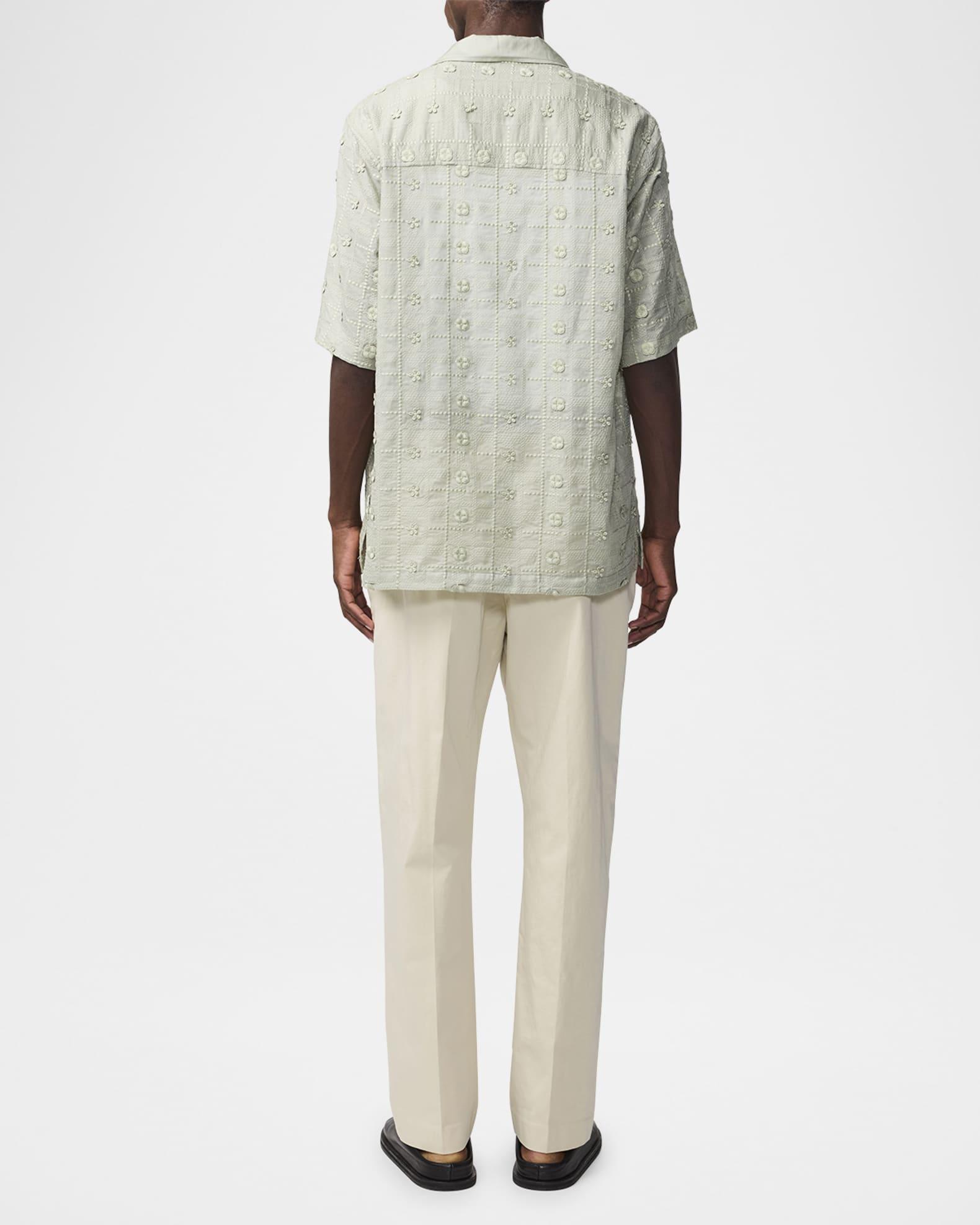 Men's Ben Short-Sleeve Embroidered Anglaise Shirt  Product Image